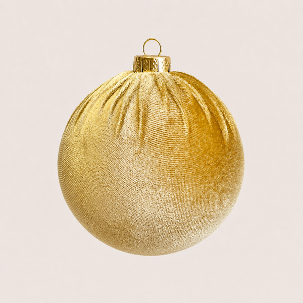 Beige Shades Velvet Christmas Ornaments – Handmade Balls, 3–8 Inch