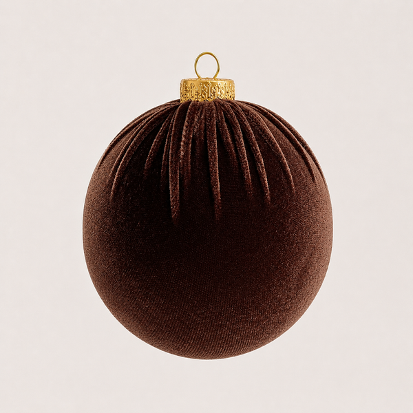 Beige Shades Velvet Christmas Ornaments – Handmade Balls, 3–8 Inch