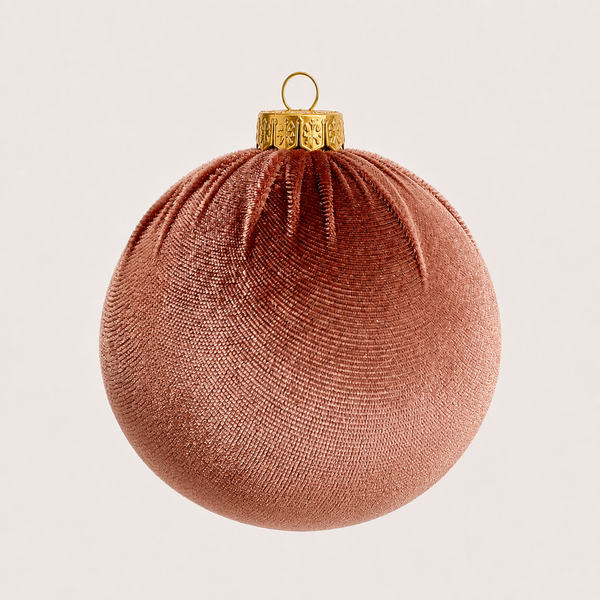Beige Shades Velvet Christmas Ornaments – Handmade Balls, 3–8 Inch