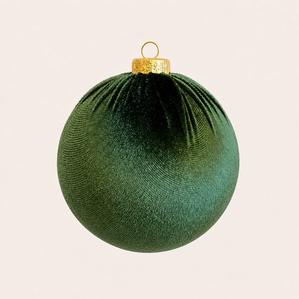 Hunter Green Shades Velvet Christmas Ornaments – Handmade Balls, 3–8 Inch