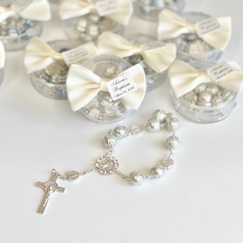 12 pcs Baptism Favors, Christening Favors, Rosary Favor Boxes, Personalized First Communion Souvenirs, Custom Baptism Gifts