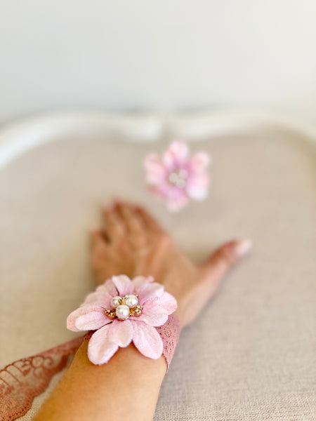 Mauve Prom Corsage and Boutonniere Set, Wedding Wrist Corsage, Dusty Rose Corsage, Pink Bridesmaids Corsage, Bridal Bracelets