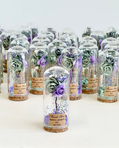 10 pcs Wedding Favors – Custom Glass Dome Cloche Favors, Beauty and the Beast Party Favors for Guests