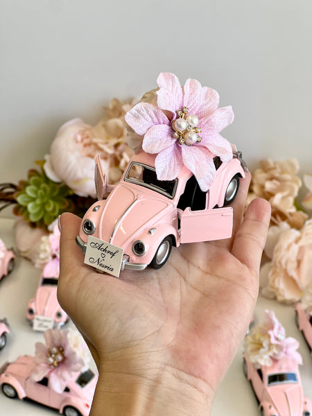 Pink Car Wedding Favors, Vintage Car Favors, Wedding Favors for Guests, Baby Shower Party Favors, Custom Sweet 15 Favors, Bachelorette Favors