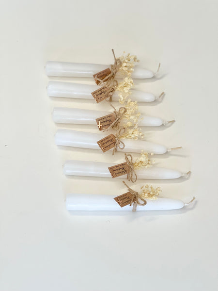 6 pcs Baptism Candles – Custom Christening Favors, First Communion Souvenirs, Personalized Gifts for Guests