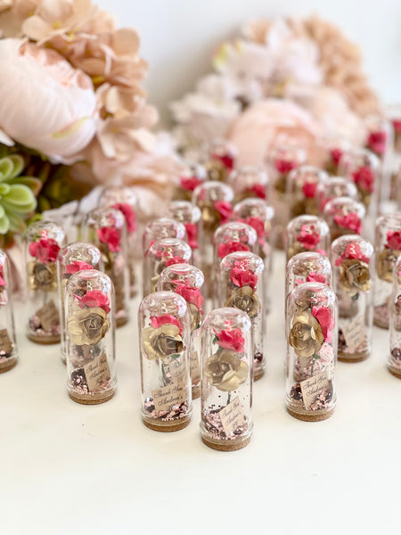 10 pcs Wedding Favors – Custom Glass Dome Cloche Favors, Beauty and the Beast Party Favors for Guests