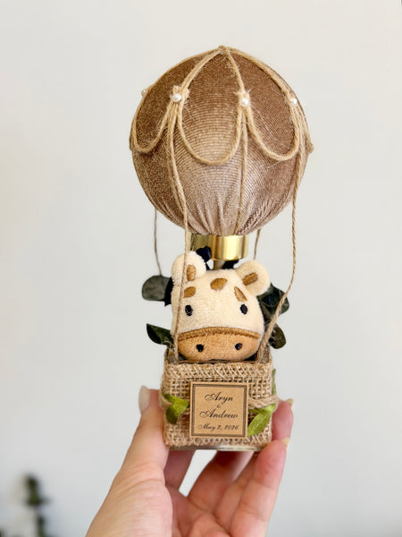 Safari Hot Air Balloon Baby Shower Favor, Jungle Baby Shower Gift, Neutral Baby Shower Decor, Newborn Keepsake Favors for Guests