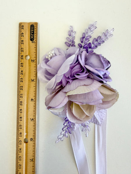 Luxury Lilac Wedding Corsage and Boutonniere Set, Prom Party Corsage Set