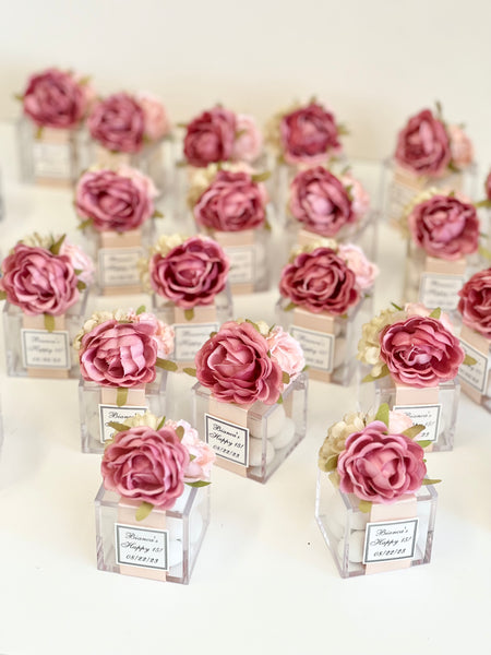 5 pcs Personalized Acrylic Favor Boxes – Custom Guest Gifts for Weddings, Baptisms, Baby Showers & Events