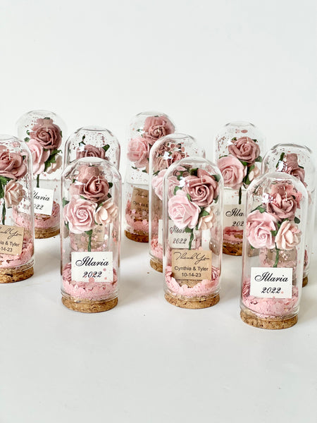 10 pcs Wedding Favors – Custom Glass Dome Cloche Favors, Beauty and the Beast Party Favors for Guests