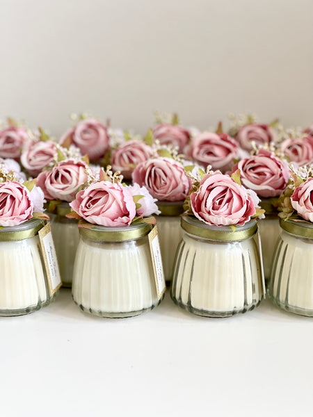 Pink Custom Candle Wedding Favors for Guests, Personalized Party Candle Favors, Bulk Candle Favors, Decorative Candles for Home, Customizable Wedding Favors