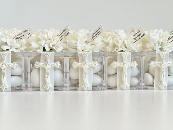 10 pcs Baptism Favors, Christening Favors, Cross Favors, Custom Favors, First Communion Souvenirs, Personalized Baptism Gifts