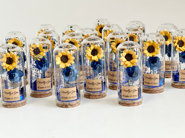 10 pcs Wedding Favors for Guests, Wedding Favors, Rustic Wedding, Custom Favors, Personalized Sunflower Favors, Rustic Favors
