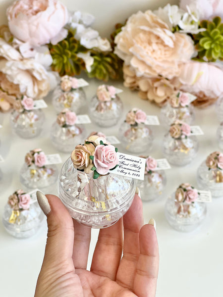 10 pcs Baptism Favors, Christening Favors, Rosary Favor Boxes, Personalized First Communion Souvenirs, Custom Baptism Gifts