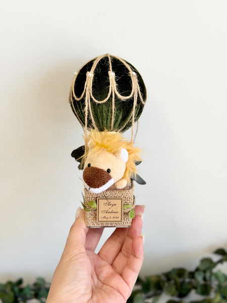 Safari Hot Air Balloon Baby Shower Favor, Jungle Baby Shower Gift, Neutral Baby Shower Decor, Newborn Keepsake Favors for Guests