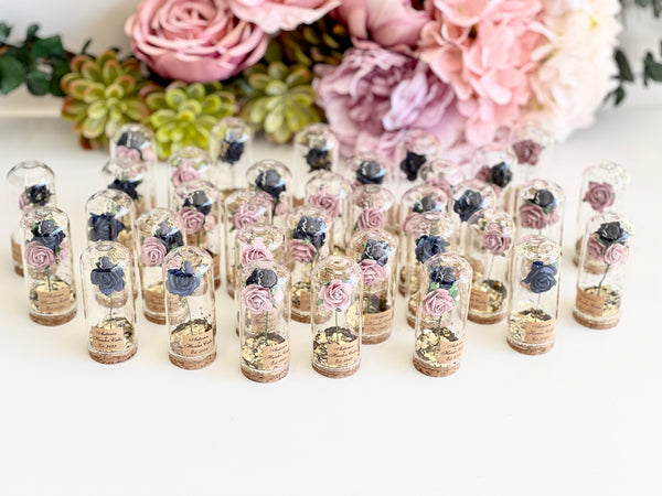 10 pcs Wedding Favors – Custom Glass Dome Cloche Favors, Beauty and the Beast Party Favors for Guests