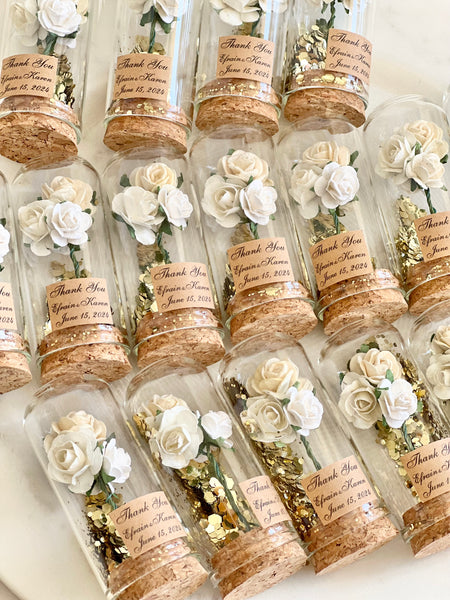 10 pcs Wedding Favors – Custom Glass Dome Cloche Favors, Beauty and the Beast Party Favors for Guests