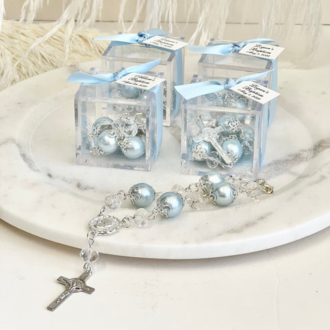 12 pcs Baptism Favors, Christening Favors, Rosary Favor Boxes, Personalized First Communion Souvenirs, Custom Baptism Gifts
