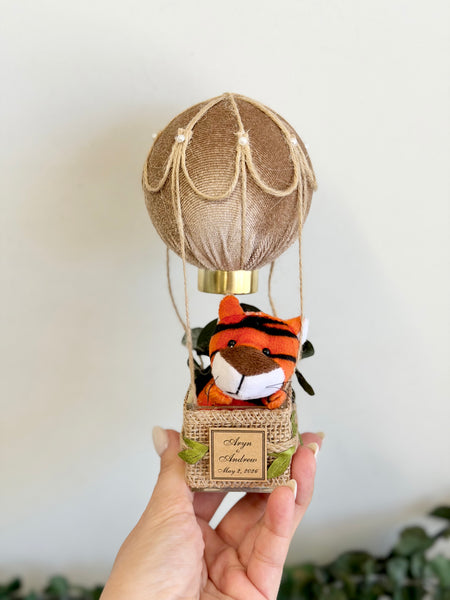 Safari Hot Air Balloon Baby Shower Favor, Jungle Baby Shower Gift, Neutral Baby Shower Decor, Newborn Keepsake Favors for Guests