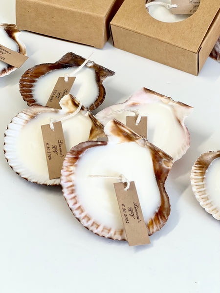 5 pcs Beach Wedding Sea Shell Candle Favors with Box, Ocean Theme Wedding Favors for Guests, Custom Beach Party Favors