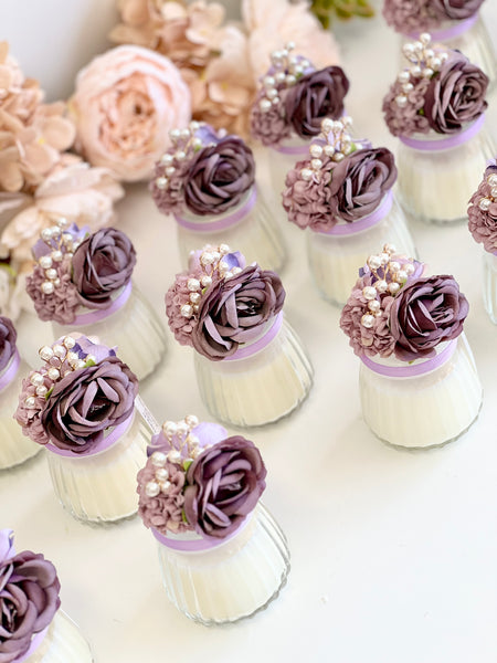 Purple Custom Candle Wedding Favors for Guests, Personalized Party Candle Favors, Bulk Candle Favors, Decorative Candles for Home, Customizable Wedding Favors