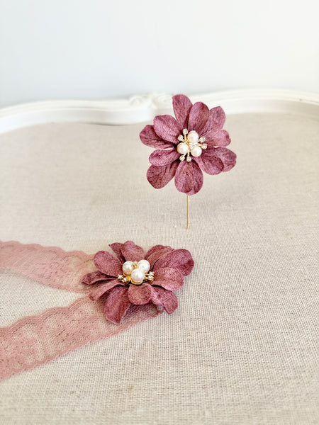 Mauve Prom Corsage and Boutonniere Set, Wedding Wrist Corsage, Dusty Rose Corsage, Pink Bridesmaids Corsage, Bridal Bracelets