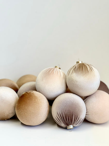 12 pcs Nude Shades Christmas Balls, Christmas Decorations, Velvet Christmas Bulbs, Christmas Gift, Christmas Box, Bulk Christmas Decore