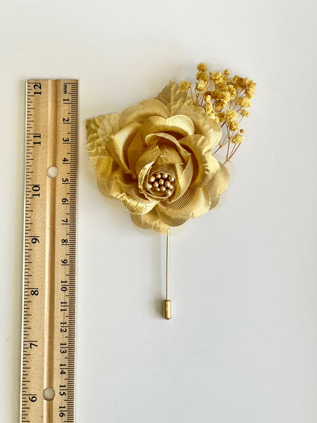 Gold Corsage and Boutonniere Set, Wedding, Prom Party Corsage Set