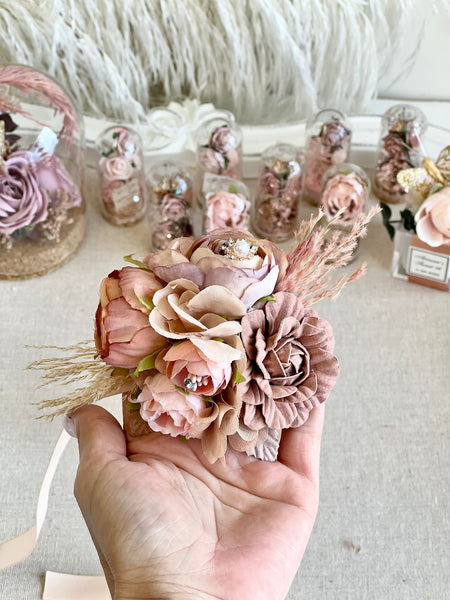 Dusty Rose Wedding Corsage and Boutonniere Set, Bridal Party Flowers, Prom Party Corsage Set