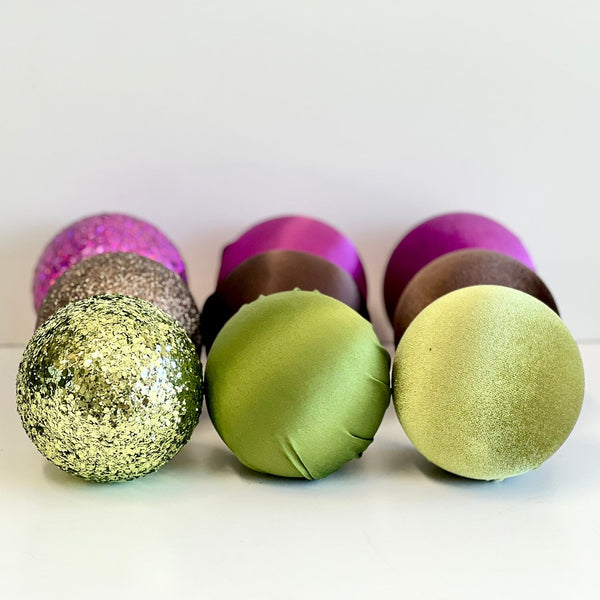 Colorful decorative balls on a white background