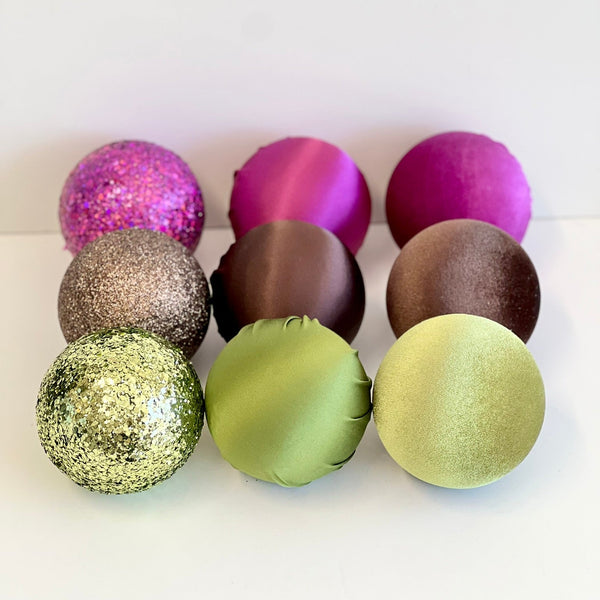 Colorful decorative balls on a white background