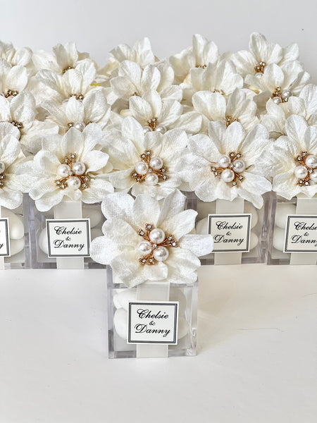 5 pcs Ivory Wedding Favor Boxes – Custom Party Favors for Guests, White Wedding & Sweet 16 Gifts