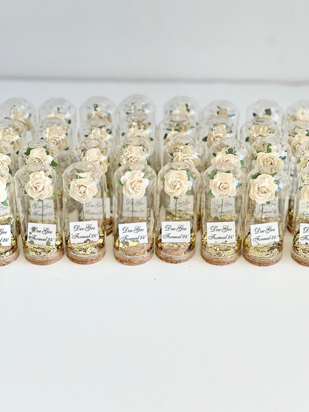 10 pcs Wedding Favors for Guests, Engagement Party Favors, Sweet 15 Birthday Favors, Cloche Dome Custom Favors, Bulk Beauty and the Beast Gifts