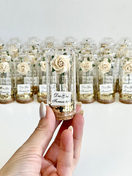 10 pcs Wedding Favors for Guests, Engagement Party Favors, Sweet 15 Birthday Favors, Cloche Dome Custom Favors, Bulk Beauty and the Beast Gifts