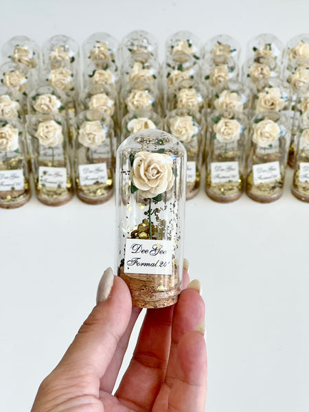 10 pcs Wedding Favors for Guests, Engagement Party Favors, Sweet 15 Birthday Favors, Cloche Dome Custom Favors, Bulk Beauty and the Beast Gifts