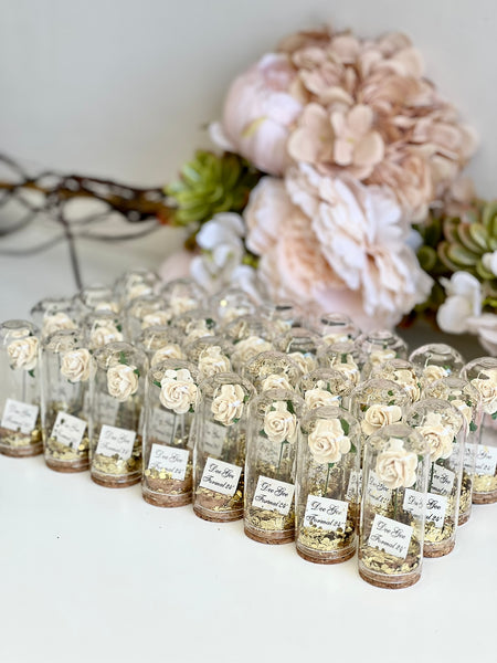 10 pcs Wedding Favors for Guests, Engagement Party Favors, Sweet 15 Birthday Favors, Cloche Dome Custom Favors, Bulk Beauty and the Beast Gifts