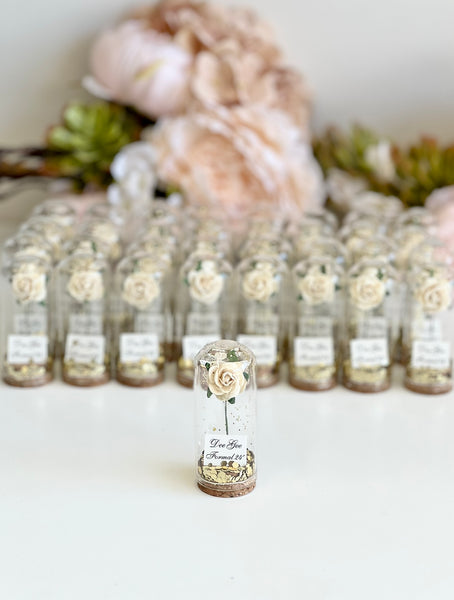 10 pcs Wedding Favors for Guests, Engagement Party Favors, Sweet 15 Birthday Favors, Cloche Dome Custom Favors, Bulk Beauty and the Beast Gifts