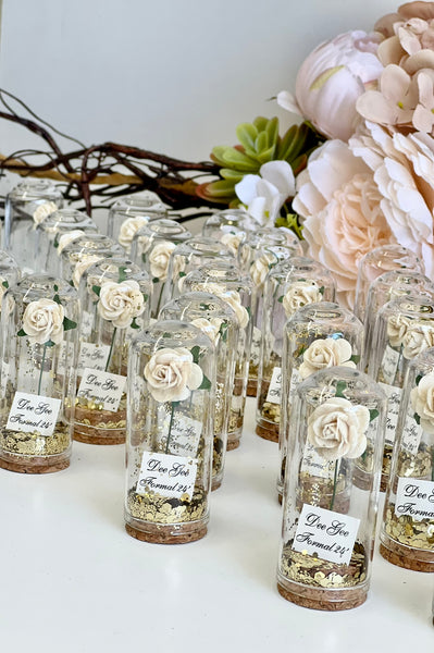 10 pcs Wedding Favors for Guests, Engagement Party Favors, Sweet 15 Birthday Favors, Cloche Dome Custom Favors, Bulk Beauty and the Beast Gifts