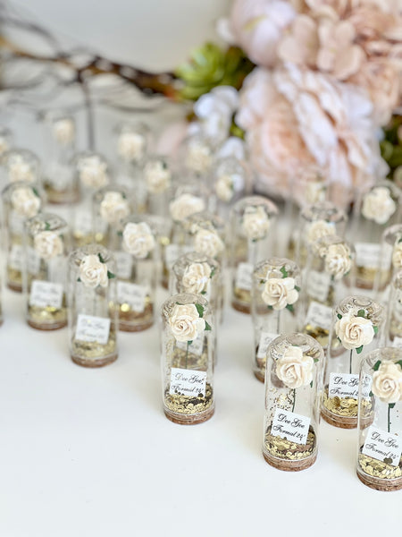 10 pcs Wedding Favors for Guests, Engagement Party Favors, Sweet 15 Birthday Favors, Cloche Dome Custom Favors, Bulk Beauty and the Beast Gifts