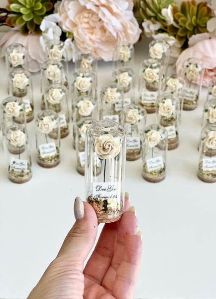 10 pcs Wedding Favors for Guests, Engagement Party Favors, Sweet 15 Birthday Favors, Cloche Dome Custom Favors, Bulk Beauty and the Beast Gifts