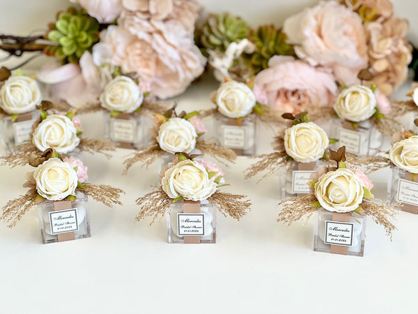 5 Boho Elegance Favors Boxes – Personalized Rustic Wedding & Sweet 16 Party Favors, Custom Gifts for Guests