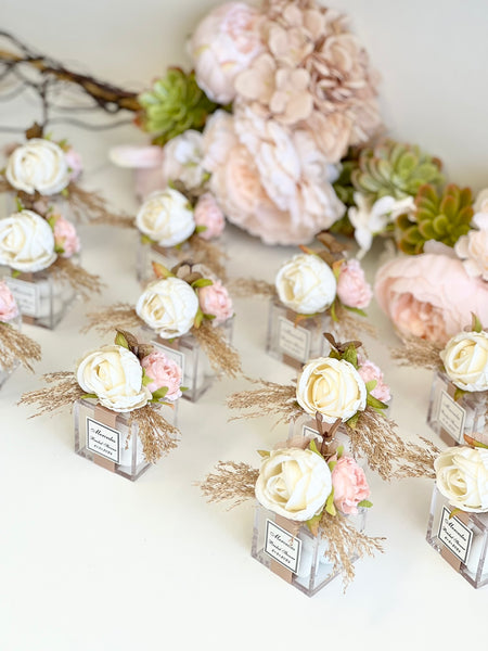 5 Boho Elegance Favors Boxes – Personalized Rustic Wedding & Sweet 16 Party Favors, Custom Gifts for Guests