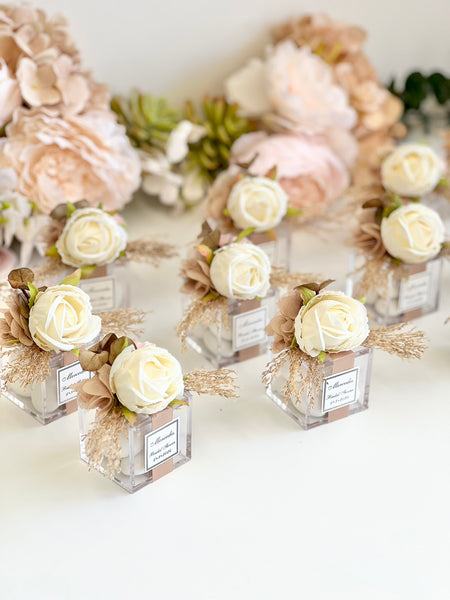 5 Boho Elegance Favors Boxes – Personalized Rustic Wedding & Sweet 16 Party Favors, Custom Gifts for Guests