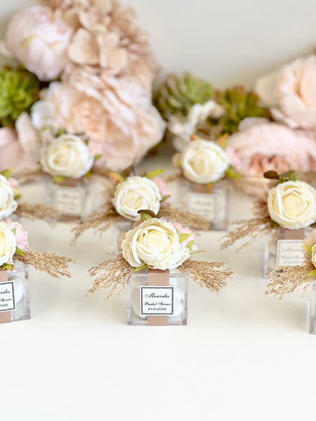 5 Boho Elegance Favors Boxes – Personalized Rustic Wedding & Sweet 16 Party Favors, Custom Gifts for Guests
