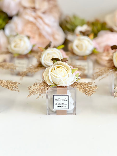 5 Boho Elegance Favors Boxes – Personalized Rustic Wedding & Sweet 16 Party Favors, Custom Gifts for Guests