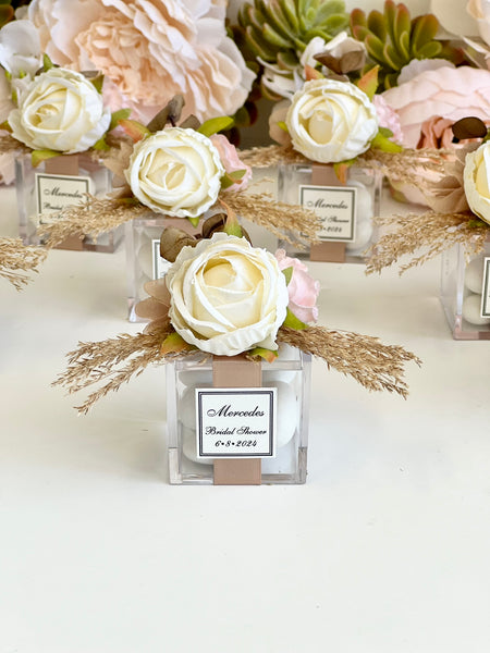5 Boho Elegance Favors Boxes – Personalized Rustic Wedding & Sweet 16 Party Favors, Custom Gifts for Guests