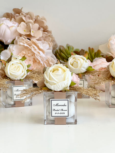 5 Boho Elegance Favors Boxes – Personalized Rustic Wedding & Sweet 16 Party Favors, Custom Gifts for Guests