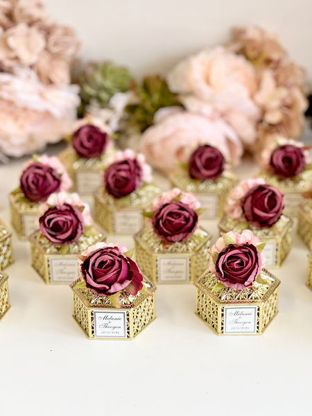 10 pcs Burgundy Wedding Favors, Favors Boxes, Wedding Favors for Guests, Party Favors, Custom Favors, Luxury Favors, Engagement Favor, Boho