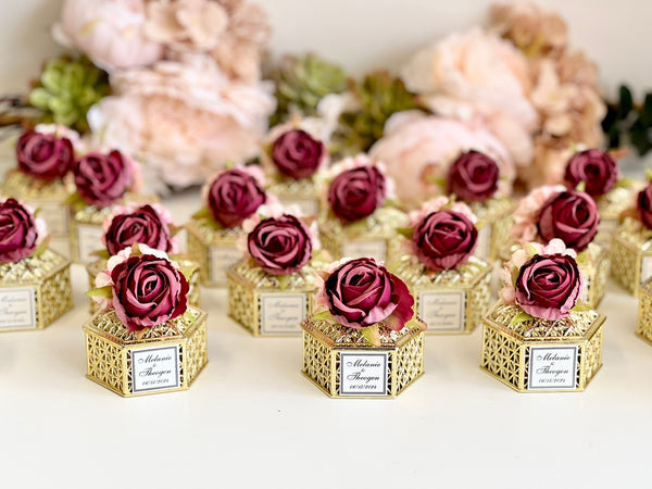 10 pcs Burgundy Wedding Favors, Favors Boxes, Wedding Favors for Guests, Party Favors, Custom Favors, Luxury Favors, Engagement Favor, Boho