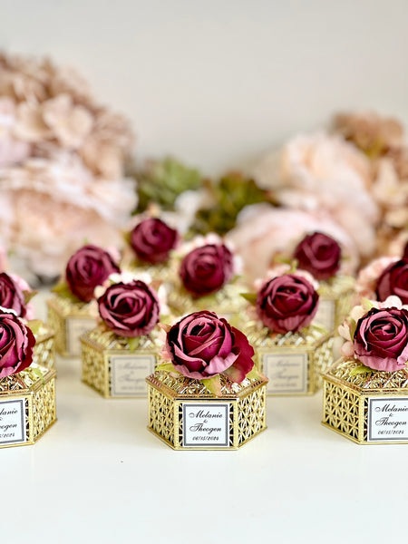 10 pcs Burgundy Wedding Favors, Favors Boxes, Wedding Favors for Guests, Party Favors, Custom Favors, Luxury Favors, Engagement Favor, Boho